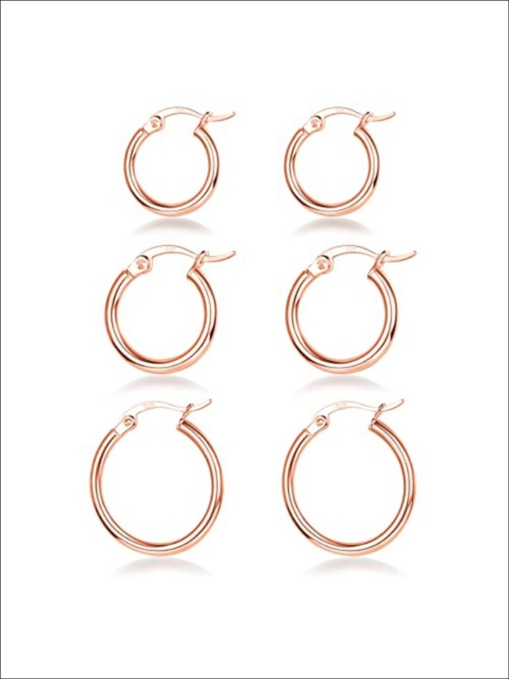 925 Sterling Silver Hoop Earrings White Gold Plated Small Hoops Women